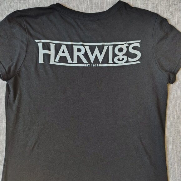 Harwigs T-Shirt Womens Size Medium Black White Funny Graphic Crewneck - Picture 6 of 11